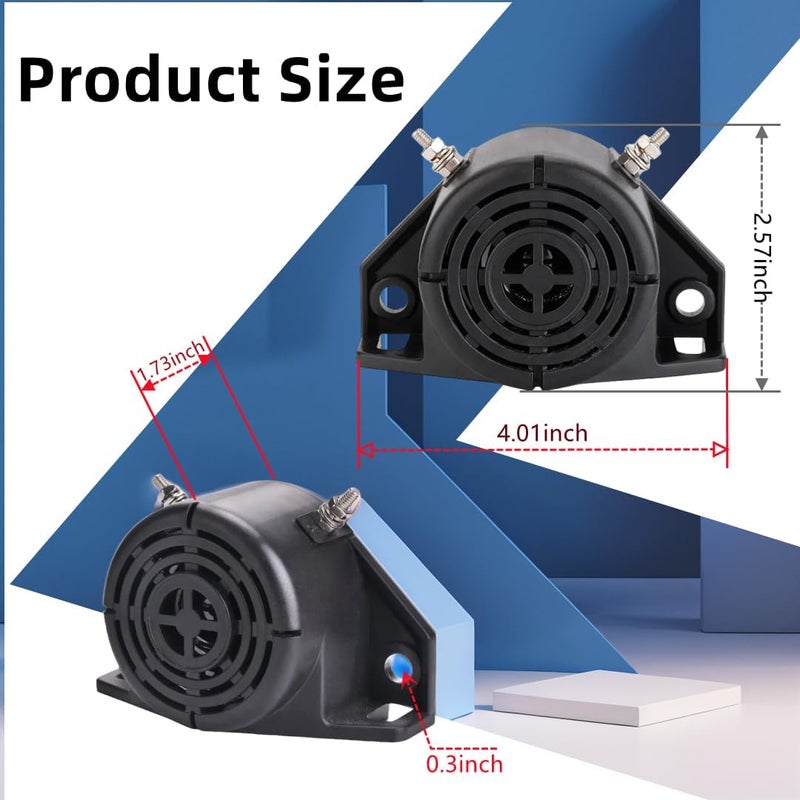 AKIZIDS12V-48V Backup Warning 110±3db Reverse Horn Truck Back-up Alarm with Super Loud Beeper Tone for Trucks,forklifts,Lorry Heavy Vehicles - Image 2